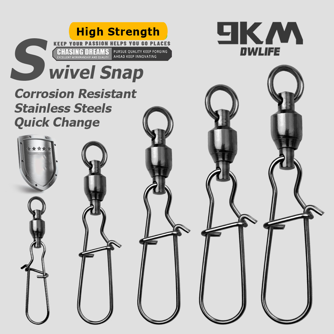 9KM 10PCS Ball Bearing Swivel  - đánh giá và giá Monofilament Line