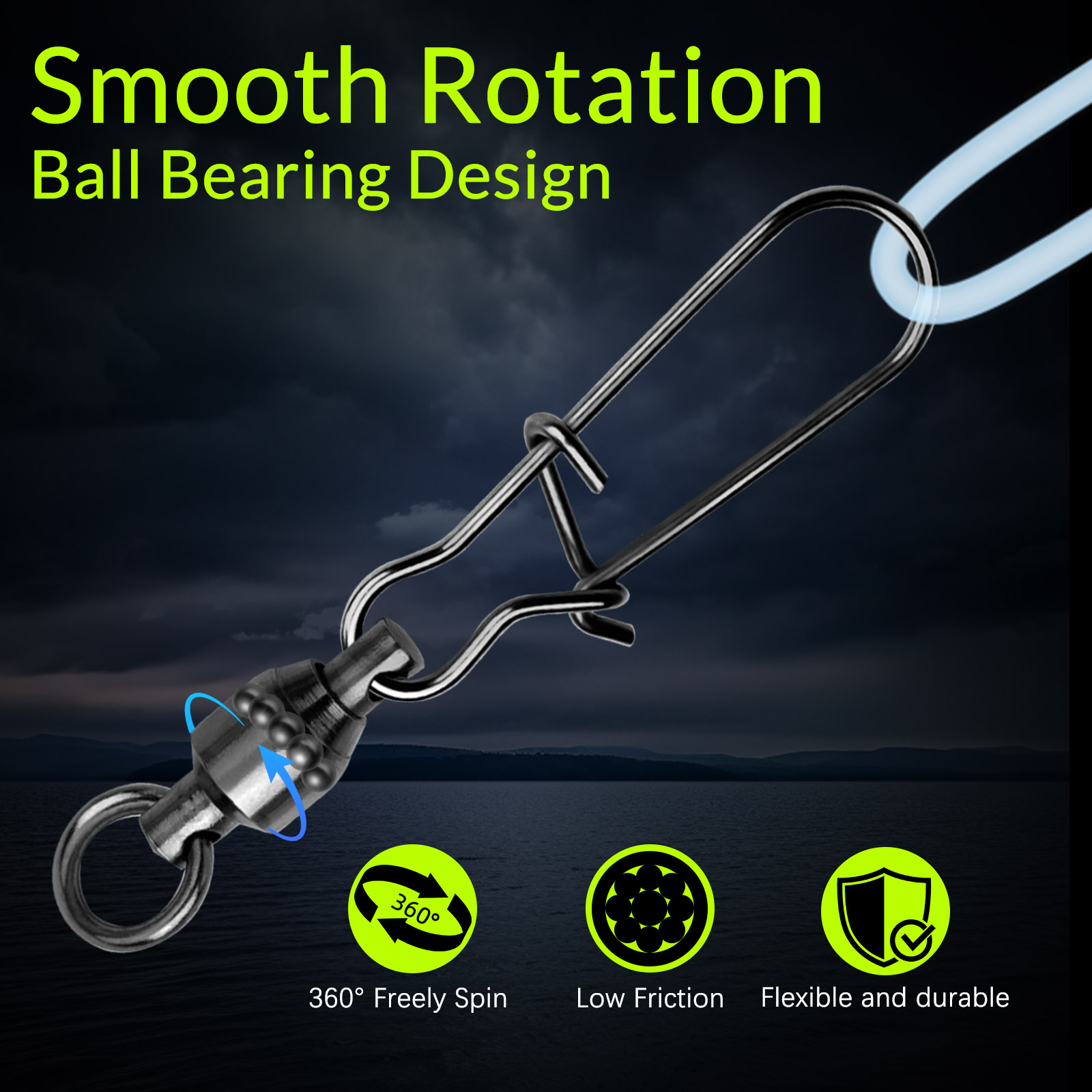 9KM 10PCS Ball Bearing Swivel  - đánh giá và giá Monofilament Line