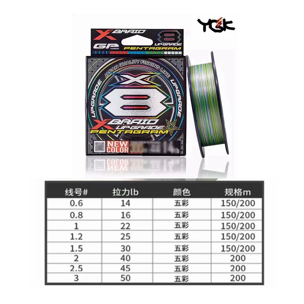 YGK X BRAID Upgrade X8 PENTAGR - đánh giá và giá Copolymer Line