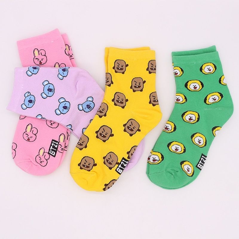 Kawaii BT21 Cartoon Socks Cute - đánh giá và giá Tippet Line