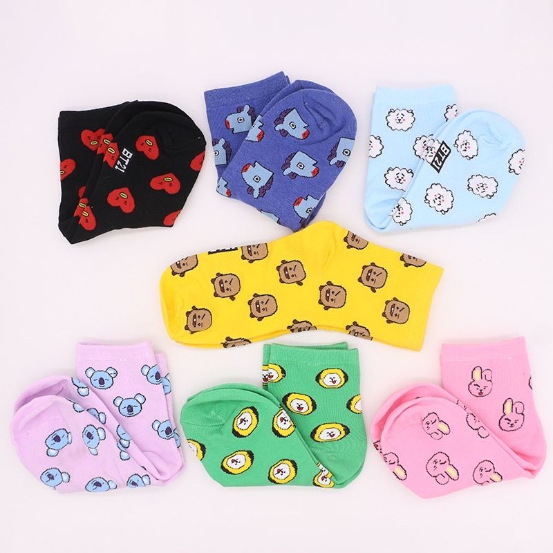 Kawaii BT21 Cartoon Socks Cute - đánh giá và giá Tippet Line
