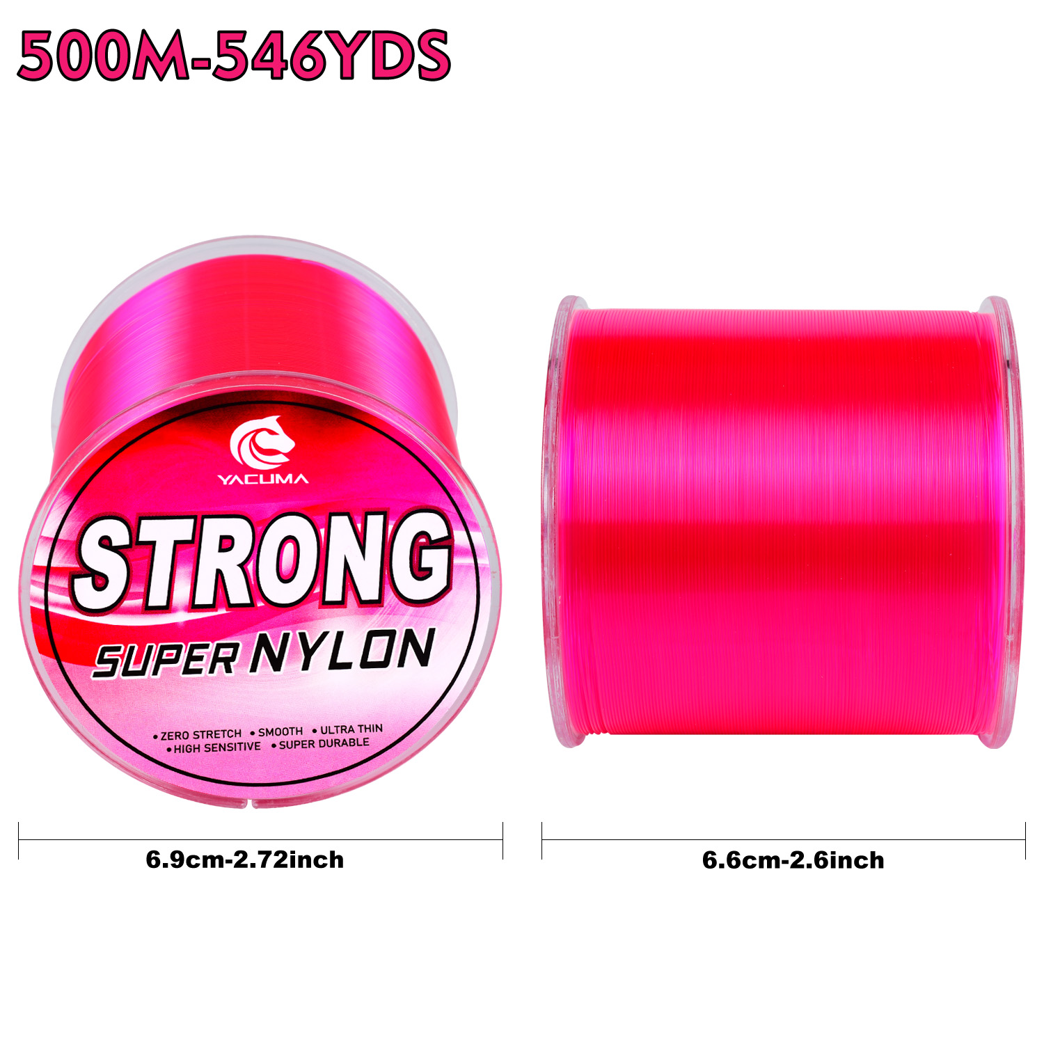 YACUMA 500M-546YDS Strong Pink - đánh giá và giá Fluorocarbon Line