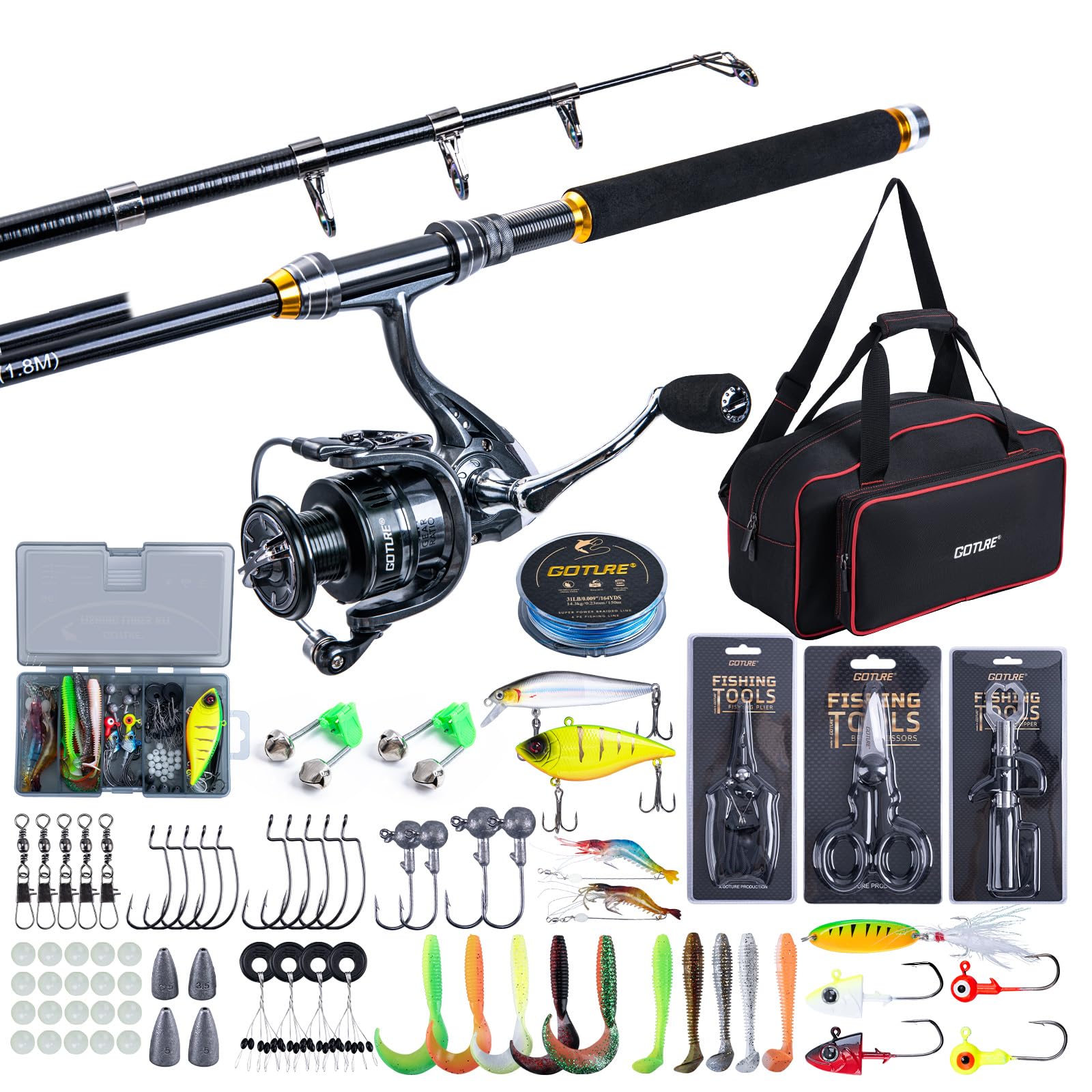 Goture Fishing Telescopic Rod  - đánh giá và giá Fishing Line Spooler