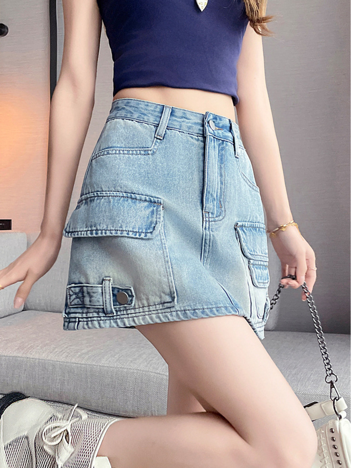 Women High Waist Cargo Denim M - đánh giá và giá Fly Line